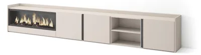 Immagine prodotto di Mobili TV effetto legno beige 315x35x50cm camino effetto fuoco XXL