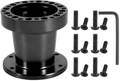 Image de Adaptateur universel en aluminium pour volant, 3 pouces, noir. Accessoire pour volant