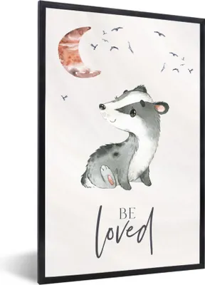 Produktbild von MuchoWow® Gerahmtes Poster Zitate - Geliebt werden - Sprichwörter - Kind - Jungen - Mädchen - Aquarell 60x90 cm - Poster mit Schwarzem Bilderrahmen Wandposter Rahmen Foto Bilder - Kunst