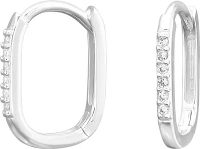 Produktbild von 925 Sterling Silber Creolen Ohrringe vergoldet mit Zirkoniasteinen Material - Silber