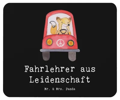 Produktbild von Mr. & Mrs. Panda Mauspad Fahrlehrer Leidenschaft - Schwarz - Geschenk, computer, Fahrschule, Mouse Pad, Spruch, notebook, pc mousepad, Lustig, Beruf