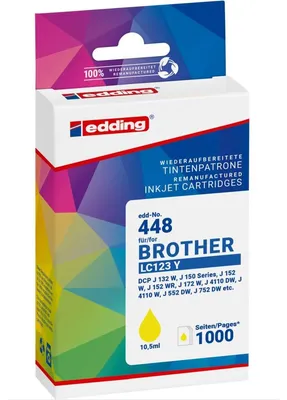 Immagine prodotto di edding 18-448/18-448-01 edding EDD-448 gelb Druckerpatrone kompatibel zu brother LC-123Y