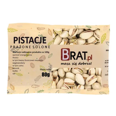 Zdjęcie produktu dla Pistacje prażone 80g Brat.pl