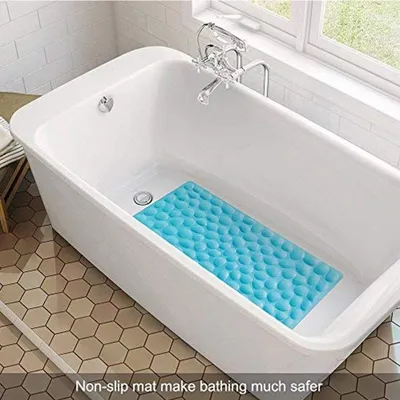 Produktbild von Wanneneinlage Badewannenmatte rutschfest,Antirutschmatte für Badewanne,Badematte,schimmelresistent & maschinenwaschbar, 100% BPA-frei,[80x40cm],Blau