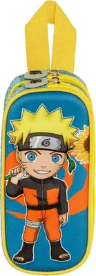 Zdjęcie produktu dla Piórnik Dwukomorowy Szkolny Naruto 3D Żółty 22x10x8 cm
