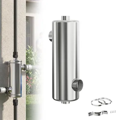 Imagen del producto de Intercambiador de calor de acero inoxidable para piscinas, 40 kW, intercambiador de calor de contracorriente para la calefacción de piscinas, adecuado para agua de piscina con cloro, funcionamiento sin electricidad, para instalaciones de piscinas y spas