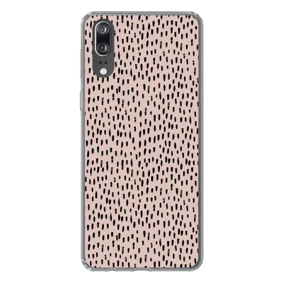 Produktbild von MuchoWow® Handyhülle Schutzhülle Hülle für Huawei P20 Polka dots - Rosa - Schwarz Silikon Softcase Handy Hülle - Hardcover