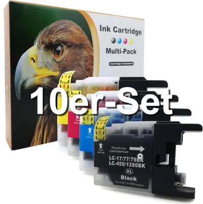 Produktbild von D&C Tintenpatronen ersetzt Brother L-1280x-10er Set (BK/C/M/Y)