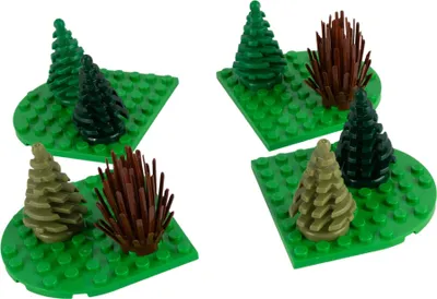Obrázek produktu pro LEGO® MOC 12dílná sada stromů a keřů MOC - v zelené a hnědé barvě - Ideální pro krajiny, dioramata a LEGO® Cities 12 dílků - Každý mix je sestaven samostatně