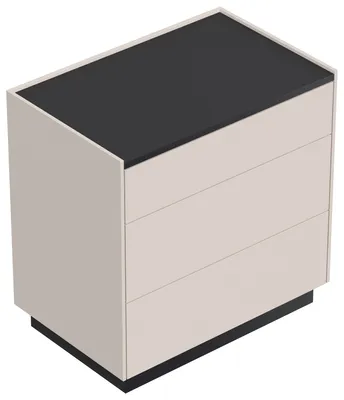 Produktbild von Nachttisch Lux XL 70cm, 3 Pushauszüge lackiert Creme Grafit für Boxspringbett : Creme / Grafit Varianten: Creme / Grafit