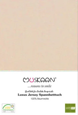 Produktbild von Jersey Spannbettlaken 140x200 - 160x200 cm Beige - 100% Baumwolle