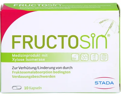 Zdjęcie produktu dla FRUCTOSiN kapsułki łagodzące dolegliwości trawienne spowodowane zespołem złego wchłaniania fruktozy, 10 kapsułek