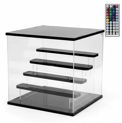 Acryl-Vitrine, 32x30x30 cm, mit 9 RGB-LEDs, schwarz