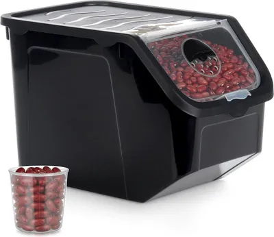 Produktbild von Gemüseaufbewahrungsbehälter, schwarz, 12 l, mit belüftetem Deckel