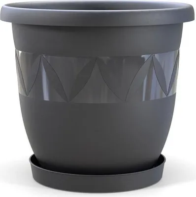 Produktbild von Plastard Blumentopf Capri Ø 55 cm Anthrazit  mit Untersetzer - Pflanzkübel