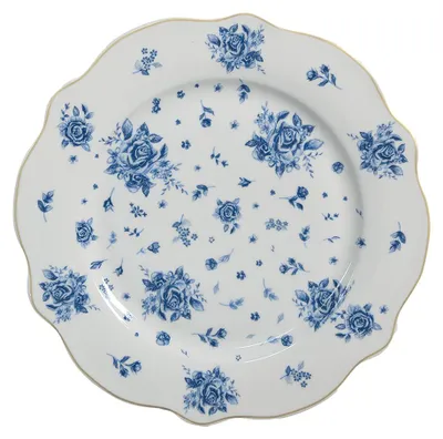Immagine prodotto di Piatto da colazione Clayre & Eef Ø 20 cm Bianco Blu Porcellana Roses