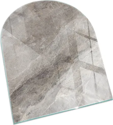 Produktbild von Muster aus Naturstein – Glasbodenplatte für – Kaminofen – Kaminplatte Glas – Schutzglas – Funkenschutzplatte –Glasbodenplatte Feuerfeste – Hitzeschutzplatte – Bodenschutz aus Glas – 80x70 cm