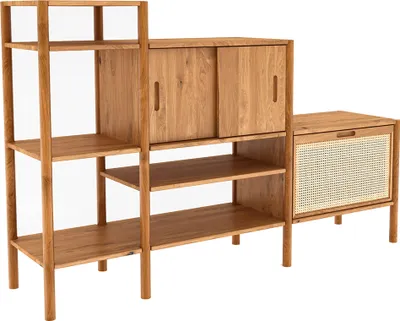 Produktbild von Regalschrank 190 cm breit, Eiche massiv geölt, PORI-165