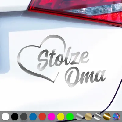 Produktbild von PantherPixel Stolze Oma Aufkleber Großeltern Enkelkinder Sticker Auto Geschenkidee Farbe Chrom-Silber