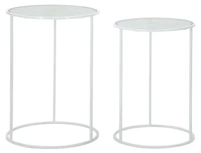 Produktbild von Chamba - Couchtisch, 43x43x60h cm Weiß, 2er-Set