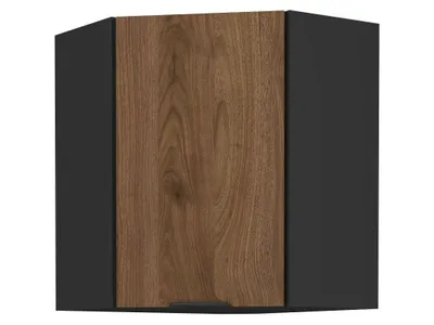 Produktbild von Eckoberschrank TOVA 1 - 60x60 cm, Okapi-Nussbaum/Schwarz