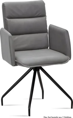 Produktbild von Armlehnstuhl (2er-Set) Dianne 52x92x60 Schwarz/Grau