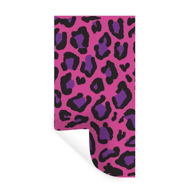 Produktbild von MuchoWow® Wandtattoo Wandsticker Wandaufkleber Pantherdruck - Rosa - Lila 40x80 cm Selbstklebend und Repositionierbar - Repositionierbar - Wasser abweisend