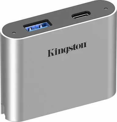 Produktbild von Kingston Technology USB 3.2 Gen 1 Workflow 5G USB-A und USB-C miniHub, USB 3.2 Gen 1 (3.1 Gen 1) Type-C, USB 3.2 Gen 1 (3.1 Gen 1) Type-A, USB 3.2 Gen 1 (3.1 Gen 1) Type-C, 5000 Mbit/s, Silber, China, Workflow