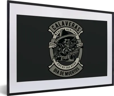 Produktbild von MuchoWow® MuchoWow® Gerahmtes Poster Skelett - Pistole - Retro 60x40 cm - Poster mit zchwarzem Bilderrahmen - Schlafzimmer - Plakat in Rahmen - Drucken