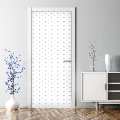 Produktbild von Dekorative Türposter selbstklebend Klebefolie Wandaufkleber Türaufkleber Blumen blau Grau 85 x 200 cm