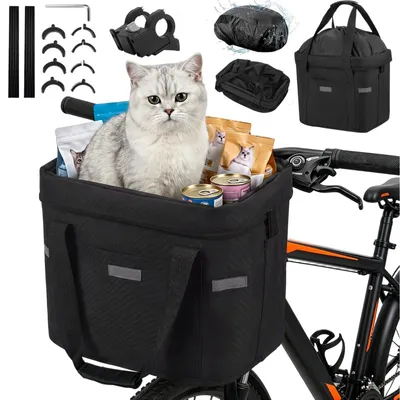 Image de Panier de vélo pliable et étanche pour guidon