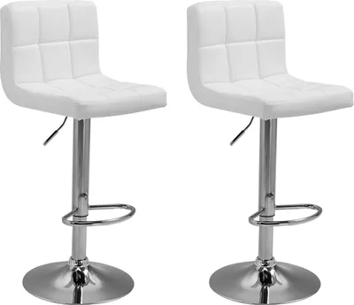 Image de Lot de 2 tabourets de bar blanc MIKE