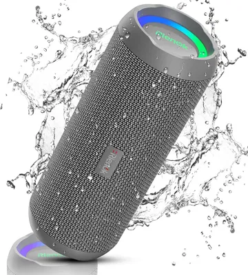 Produktbild von Bluetooth Lautsprecher mit Licht, IPX7 wasserdicht, 30 Stunden Akku, Bass Boost, Bluetooth 5.3, tragbar, Stereo Sound, RGB-Atemlicht