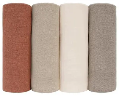Zdjęcie produktu dla Chusteczki muślinowe dla niemowląt bawełniane 60X60 cm zestaw 4 sztuk