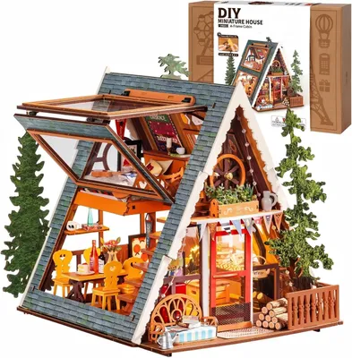 Produktbild von DIY Miniaturhaus für Erwachsene, A-Rahmen Puppenhaus