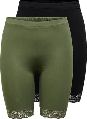Zdjęcie produktu dla JDY JDY 2x Damskie krótkie legginsy Capri Spodnie JDYSALLY Koronkowe szorty Zestaw Stretch Rozmiar: XS