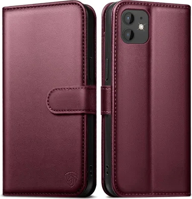 Produktbild von iPhone 12 Pro Handyhülle Weinrot mit Panzer Schutzglas & RFID Blocker