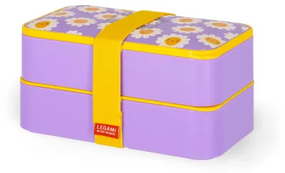 Produktbild von Legami - Lunchbox mit 3 Besteckn, Daisy, Lunchbox, Fassungsvermögen 1200 ml, aus