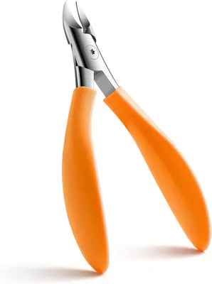 Produktbild von Präzisionszehennagelknipser, Edelstahl, Breite Klingen, Orange, für Dicke und Eingewachsene Zehennägel