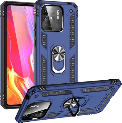 Produktbild von Sternenrüstung Schutzhülle Für Xiaomi Redmi 10C Ring Case Backcover Handy Tasche Blau