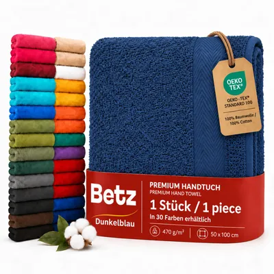 Produktbild von Betz Handtuch PREMIUM 100% Baumwolle 50x100 cm Gesicht- Hände- Körper- Handtuch Farbe - dunkelblau