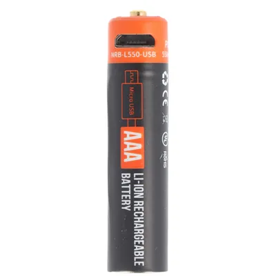 Produktbild von Rundzelle AAA, Li-ion, 1,5V, 550mAh, 0,8Wh, mit USB-Ladeanschluss