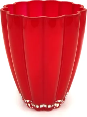 Produktbild von Blumentopf aus Glas Ø 14 x 17cm konisch rot Bloom Orchideen-Topf Übertopf Blumenvase