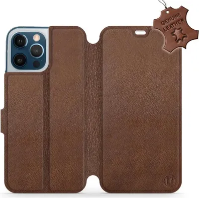 Produktbild von Echtleder Handyhülle für iPhone 12 Pro Max, Mobiwear Leather, Braun