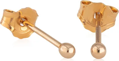 Produktbild von Paar Kugel Ohrstecker Vergoldet Kugelstecker Gold 2mm 5303