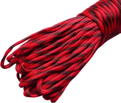 Produktbild von 5m Farbe-039 rot-dunkelgrün Paracord 550 Fallschirmschnur Nylonleine