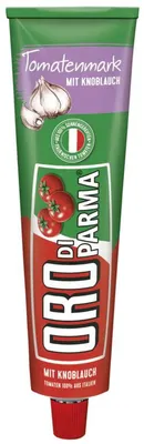 Zdjęcie produktu dla Przecier pomidorowy Oro di Parma z podwójnie skoncentrowanym czosnkiem 200g