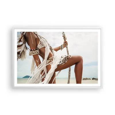 Produktbild von Gerahmtes Poster - Weißer Rahmen - Frau Freiheit Exotik - 91,5x61 cm - Wand Bild - Wanddeko - Wandbilder - Kunstposter - Wandposter - Bilderrahmen - Bilder - Kunstdruck - P2WAA91x61-4942
