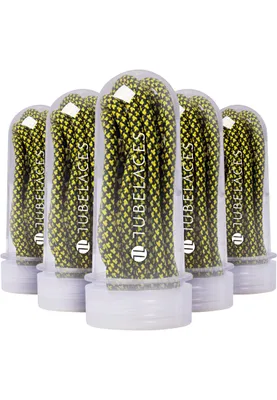 Obrázok produktu pre Tubelaces Šnúrky do topánok Multi Black/Neonyellow-150 cm
