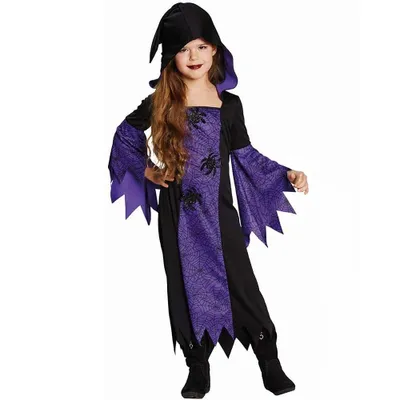 Produktbild von Hexe violett Spinnenmädchen Spinne Kinder Karneval Halloween Kostüm 116
